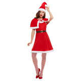 Miss Santa Dress with Cape Costume, dress, hat, cape and belt.