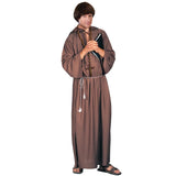 Monk Robe Adult - Dr Toms, long brown robe with attached hood and cord.