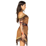 Native American Princess - Hire, dress with braid and fringing.