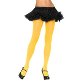 Nylon full length tights in yellow by Leg Avenue, standard size.