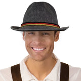 Oktoberfest Grey Hat with colored braids band.