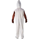 Olaf adult costume with attached hood.