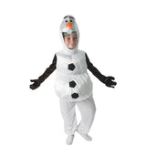 Olaf Frozen Costume - Toddler, velour jumpsuit with attached gloves and hood featuring Olaf face, padded tummy.