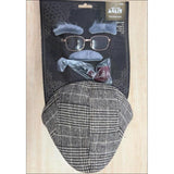 Old Man Accessory Kit includes, plaid hat, grey mo, eyebrows, glasses and pipe, perfect for kids.