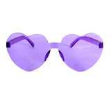 Party glasses, perspex heart shape in purple.