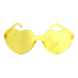 Party glasses, perspex heart shape in yellow.