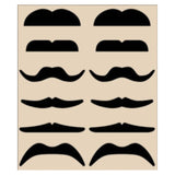 Party Moustache Set, 12 moustaches, 6 different styles.