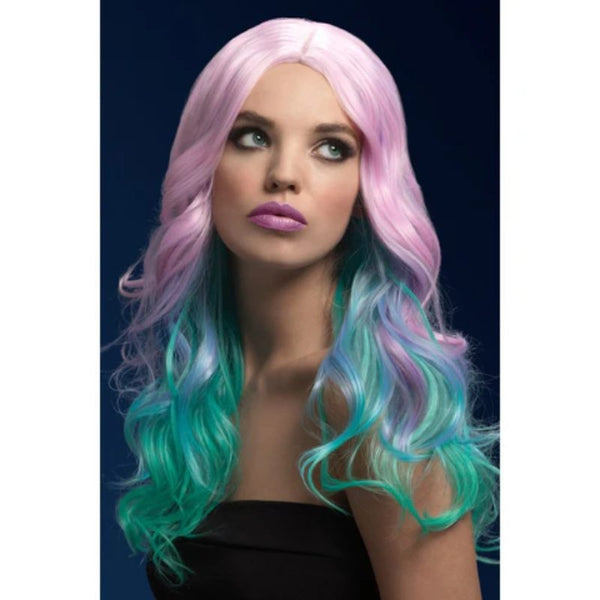 Pastel Ombre Fever Khloe Wig in pinks, green and blue, quality, heat resistant.