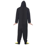Penguin Adult Costume, unisex all black at the back.