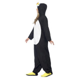 Penguin Adult Costume, unisex, white tummy, yellow feet and cute face on hood.