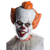 Pennywise IT Movie Costume Top - Adult, bacuform mask with painted Pennywise facial details.
