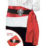 Pirate Belt with Red Sash with skull feature.