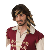 Pirate Raider Costume - Adult, brown and black stripe headscarf.