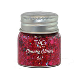 Tag chunky glitter gel in plum 20g.