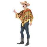 Poncho instant kit with yellow fringing, one size, colours yellow, brown and green.