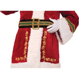 Premium Santa Claus - Hire, coat trimmed with braid on cuffs and gold embrodery on jacket.