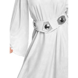 Princess Leia Deluxe Adult with moulded belt with painted teatures and ties at the back.
