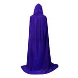 Purple Velvet Hooded Cape - Adult measures 150 cm long.