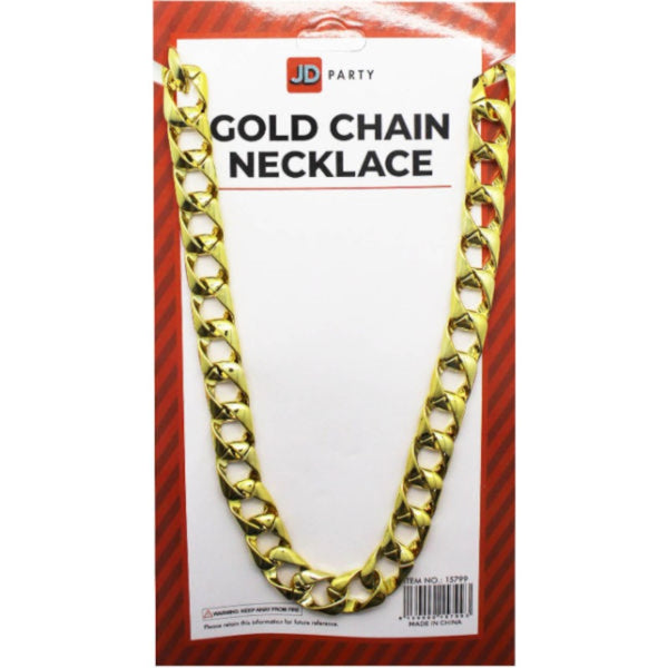 Rapper Large Gold Link Chain Necklace measures 80 cm.