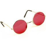 Lennon Glasses - Red, gold frame, red lenses, adult size.