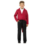 Red Tailcoat-Child, jacket button up, with tails.