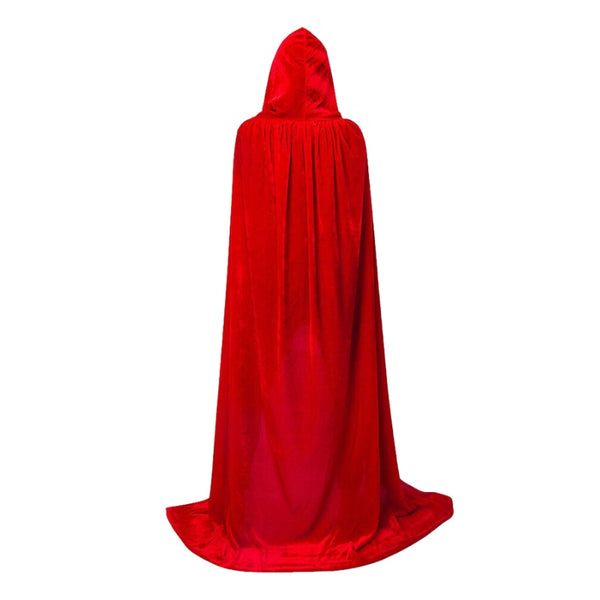 Red Velvet Hooded Cape - Adult measures 150cm.