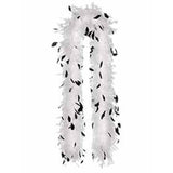 Roaring 20's White Feather Boa with Black Feathers