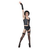 Rocky Horror-Frank N Furter Costume includes, corset, pants, suspender belt, glovettes, and necklace.