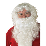 Santa Classic Beard & Wig Set - Adult, curly wig and beard.