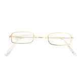 Santa Grandpa Glasses, gold frame with clear lenses, adult size.