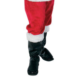 Santa Suit 12 Piece Costume Set, black boot tops with fur trim.