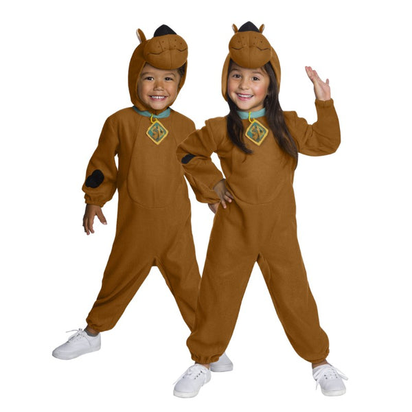 Scooby Doo Costume with Lenticular Badge - Toddler, jumpsuit printed spots, attached hood and tail.