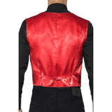 sequin waistcoat in red for adults, sequin front, red satin back.