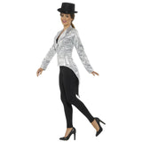 Silver Sequin Tailcoat Jacket - Ladies.