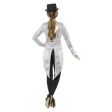 Silver Sequin Tailcoat Jacket - Ladies with long tails and long split to the hip.