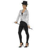 Silver Sequin Tailcoat Jacket - Ladies made from sequin fabric with long tails.