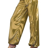 Solid Gold Disco Diva Jumpsuit with harem pant look.