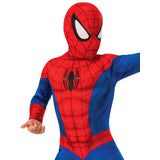 Spider-man classic childrens costume, jumpsuit with printed chest, snood, easy to see through.