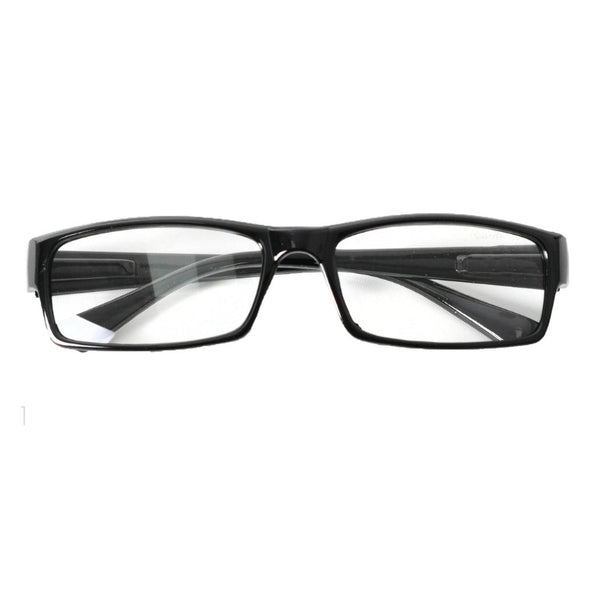 Square Frame Glasses with clear lenses.
