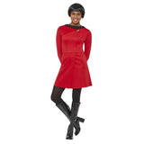 Star Trek Red Operations Womens Costume, long sleeve red dress with logo on chest.