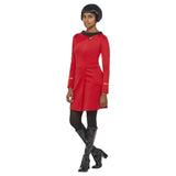 Star Trek Red Operations Womens Costume, long sleeve red dress with logo on chest.