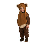 Star Wars Ewok child costume romper with hood, attached cute furry ears.