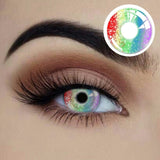 Starry Eyed Yearly Contact Lenses - Fairy Dust, rainbow look.