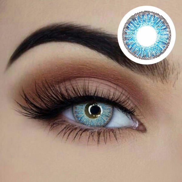 Starry Eyed Yearly Contact Lenses - Brilliant Blue and black on the outer rim.