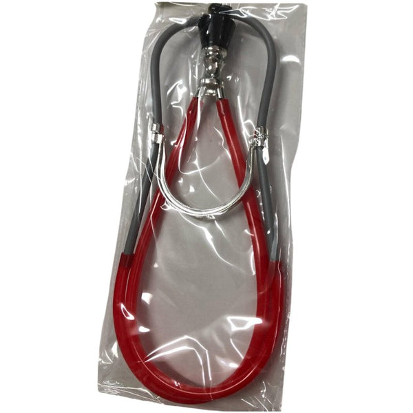 stethoscope red and grey plastic.