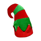 Striped Elf Hat in velour fabric with bells. adult size.