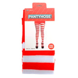 Striped Pantyhose - Red/White, adult size, one size.