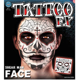 Sugar Man Full Face Temporary Tattoo, day of the dead vibe.