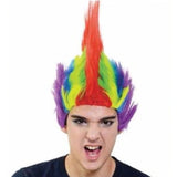 super punk mohawk wig in bright colours.