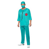 Surgeon scrubs adult costume, unisex.